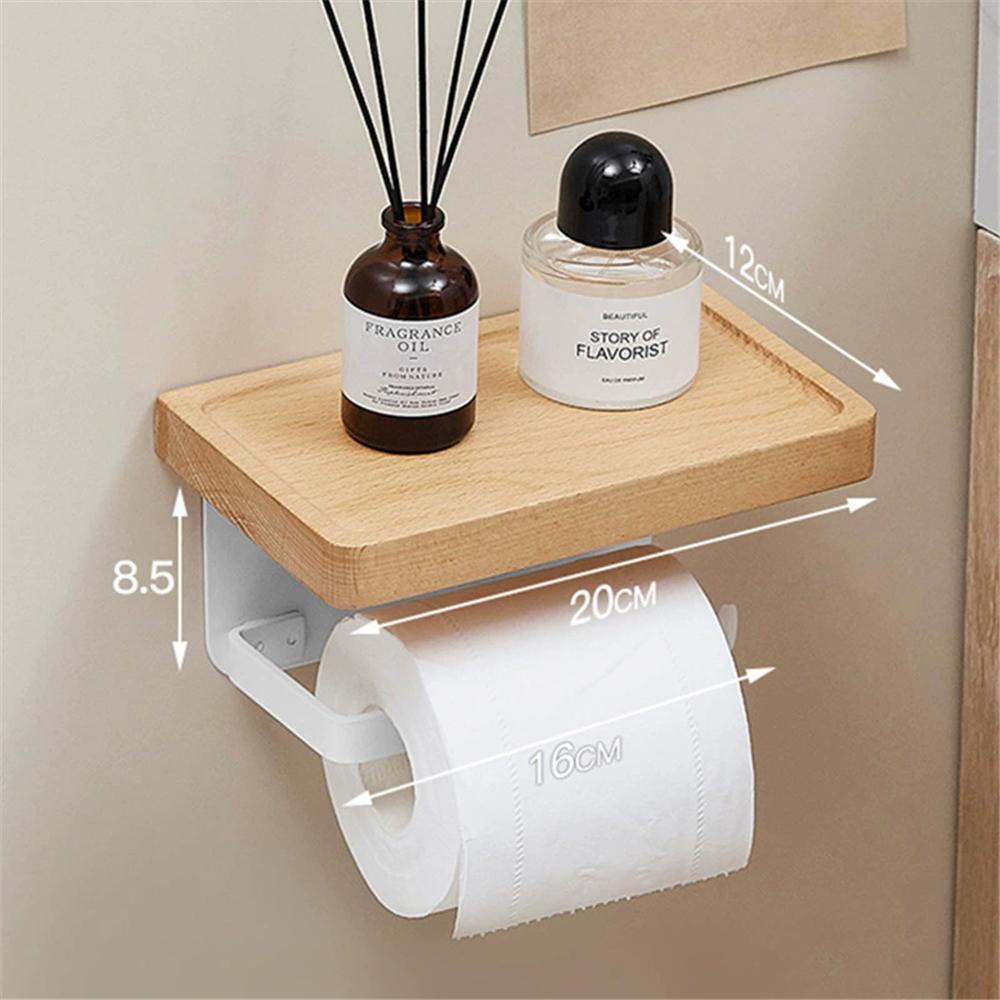 Walnut Aluminum Bathroom Paper Holder with Shelf Bathroom Paperroll Holder Wall Mount Tissue Rack Toilet Paper Holder Tissue Box