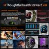 New 1400 mAh Battery Military Smartwatch Men IP68 Waterproof Flashlight Health Monitor Sports Call Smart Watch For iOS Android