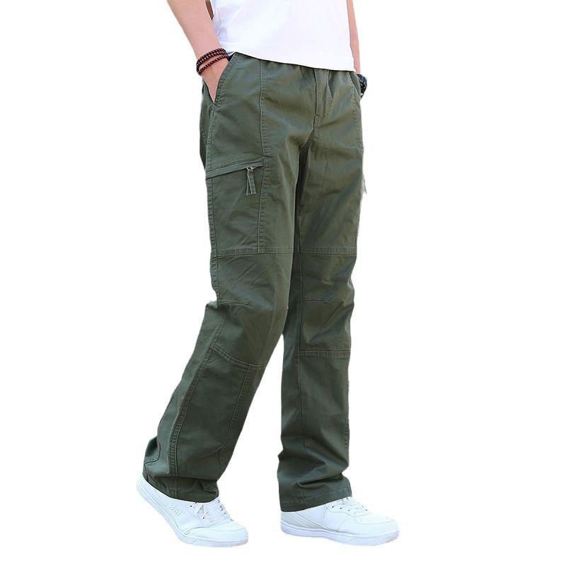 Pánské velké letní volnočasové outdoorové rovné kalhoty do práce i na sport.