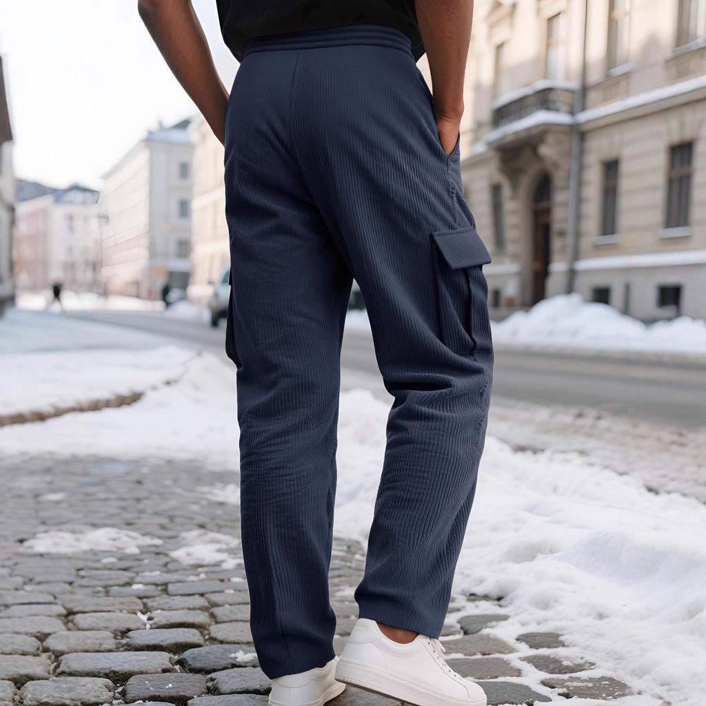 European and American Multi-pocket Jogging Pants Autumn Sports Corduroy Men's Casual Pants