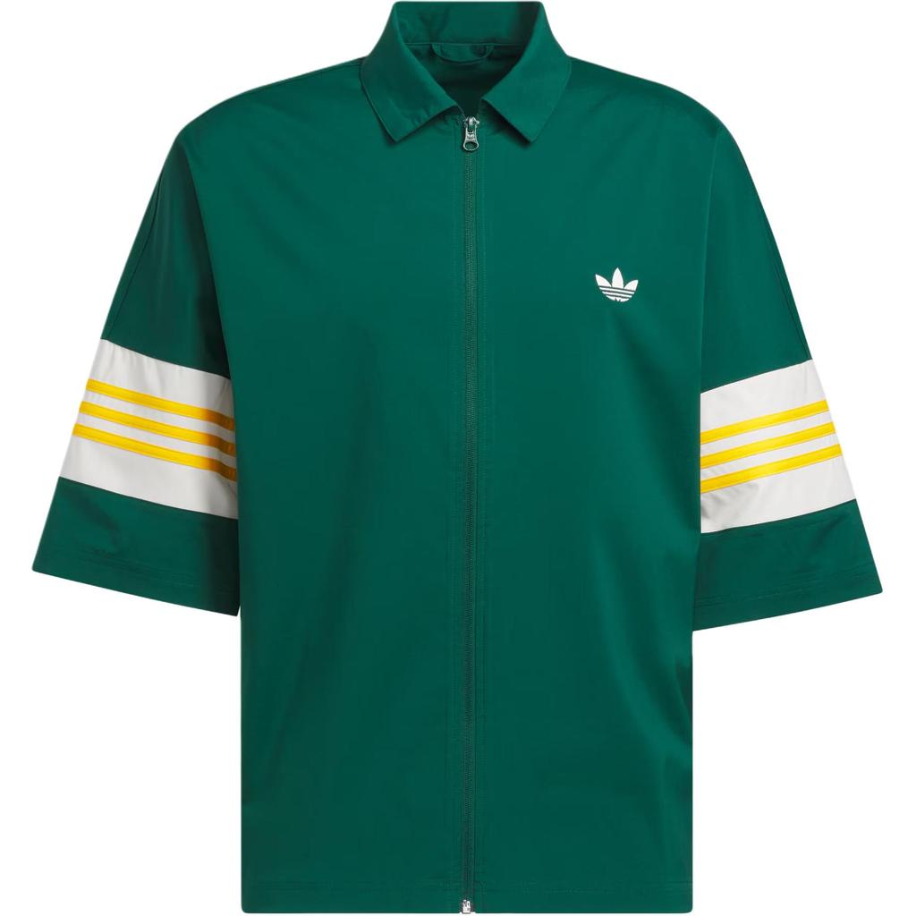 Adidas Originals Embroidered Colorblock Polo Shirt With Small Logo Unisex Tops Forest-Green IY7373
