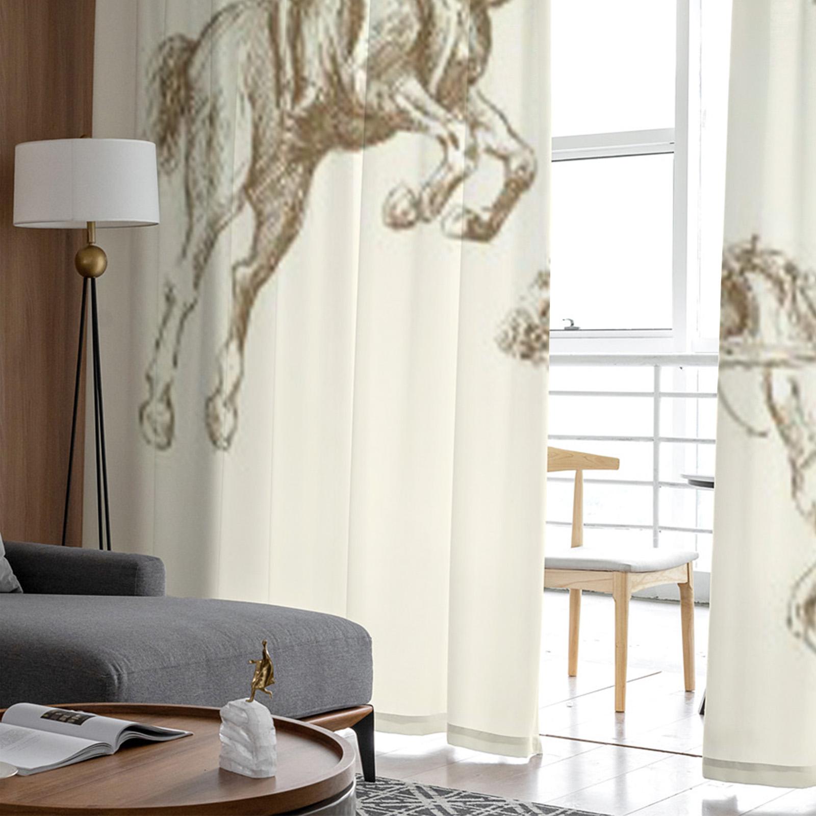 Лошади Тюлевые Шторы Для Гостиной Прозрачная Штора Спальня Вуаль Органза Декоративные — фото 4