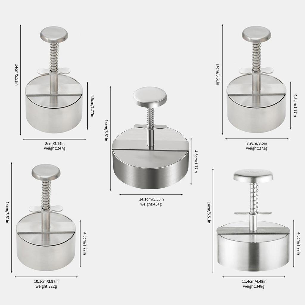 Stainless Steel Hamburger Patty Press-Type Mold Manual Kitchen Tool