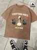 The Great Goose Striving For Fitness Washed Man Tee Loose Fashion TShirt Summer Cotton Short Sleeve Unisex AllMatch Clothing
