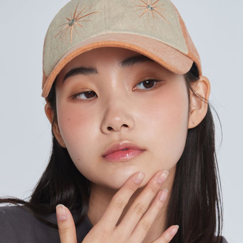 BLACK SANDS Star Embroidered Rivet Pigment Ball Cap (3 colors)