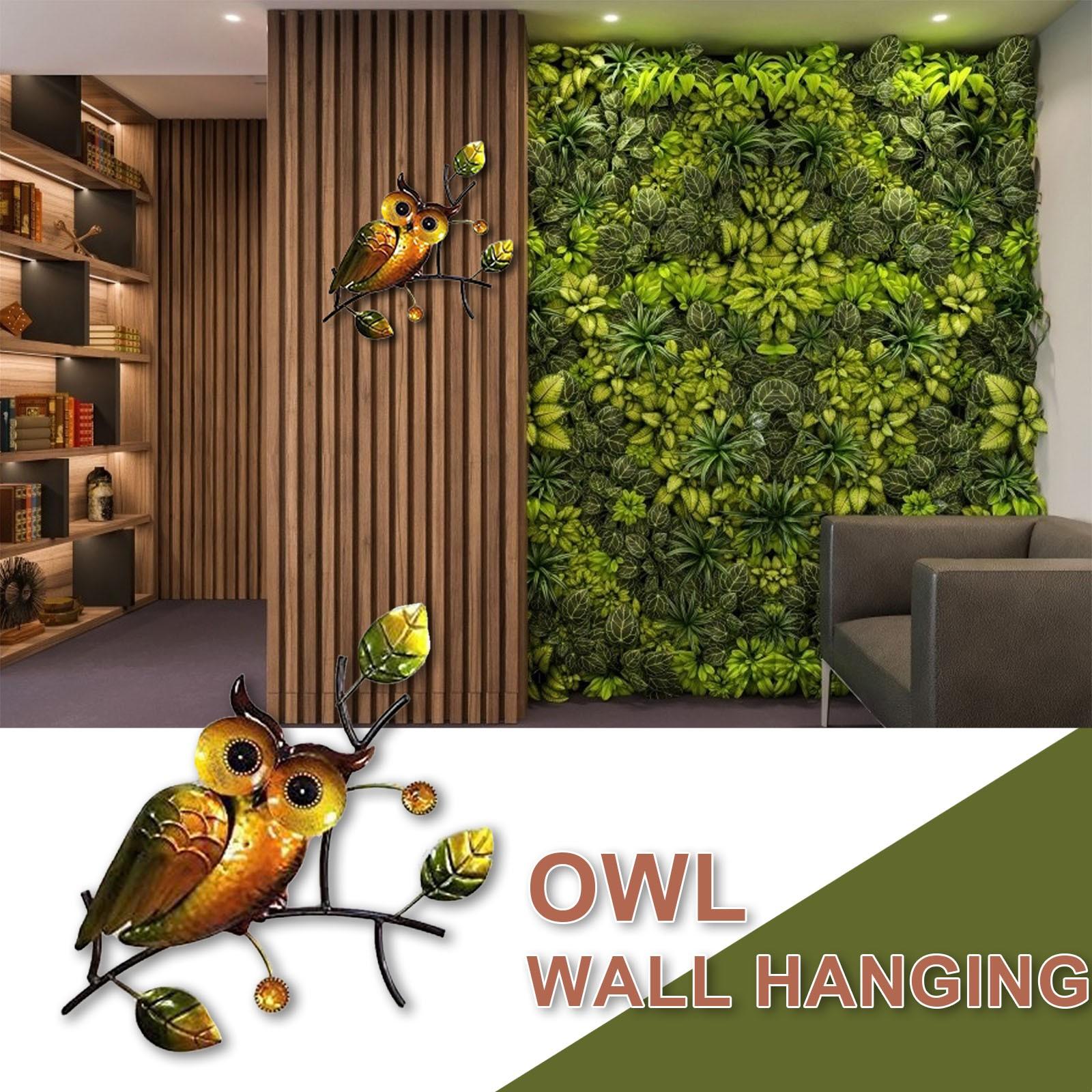 Окрашенная сова поделки Трехмерный фон Стена Металлическая настенная подвеска