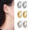 Stainless Steel Scrub Circle Earrings Simple Fashion Drop Earrings Jewelry Accessories