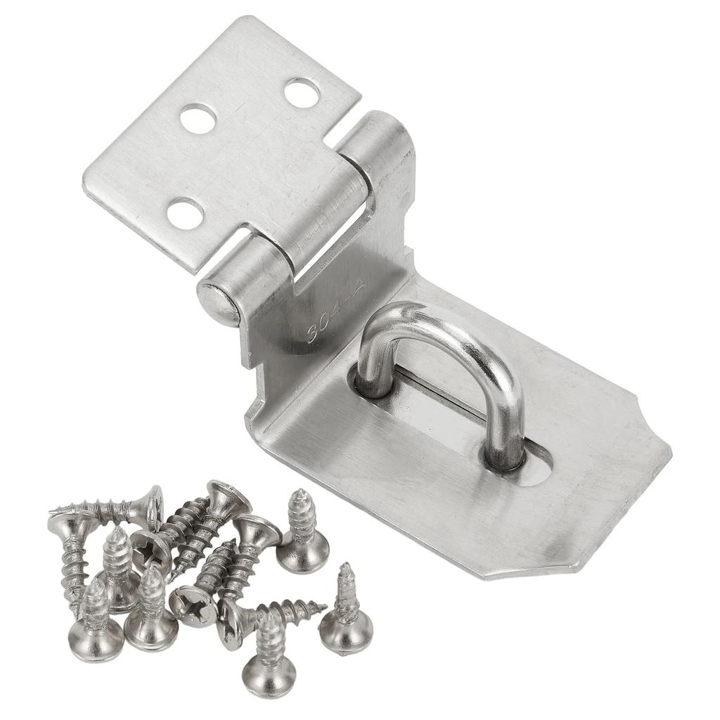 90 Degrees Door Buckle Lock Right Angle Latch Lock Security Hasps Stainless Steel Gate Padlock 3/4/5inch Door Hardware