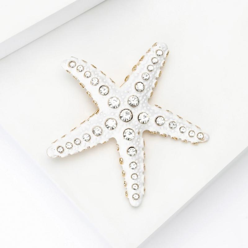 Crystals Starfish Brooch Pin For Women Versatile Fashion Jewelry Gift Party Everyday Wear