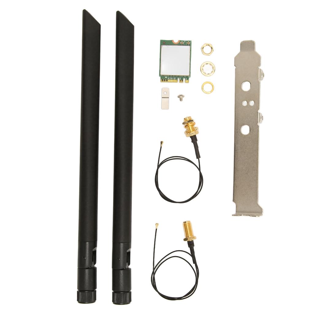 Wireless Card WIFI6E 5374M Gigabit 5G Dual Band NGFF M2 Interface Network Card with Antenna Connecting Cable Single