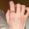 Koreanischer Stil Schlichter Zirkon Bambusring Damen Offen Verstellbar Nische Hochwertig Einzigartig Westlicher Stil Perlenring Mode