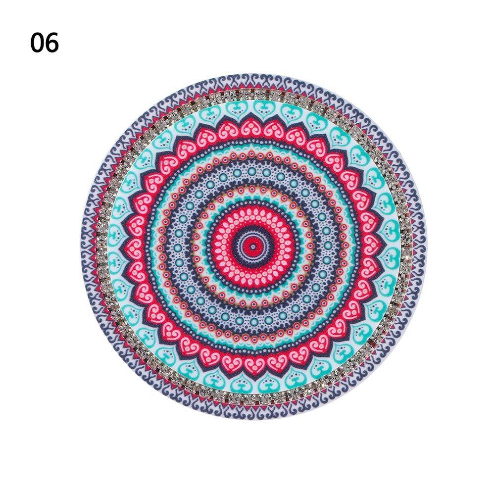 

1 шт., автомобильная подставка со стразами, нескользящая Алмазная подставка для чашки с водой, резиновый коврик, держатель для бутылки, автомобильная внутренняя противоскользящая чашка 6