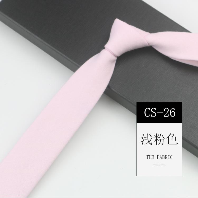 Men'S Tie Narrow 6Cm Hand-Made Cotton Casual Professional Shirt Literary And Simple Women'S College Pure Black Tie