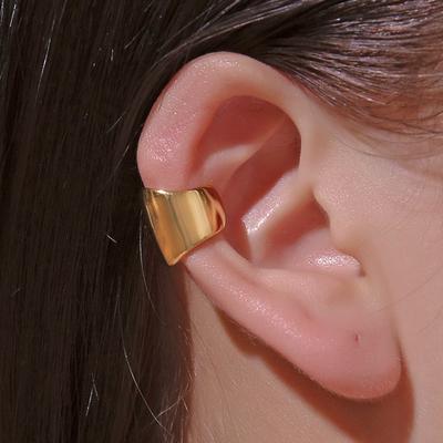 Fashion Ear Clip Simple Metal Polished Ear Bone Clip Punk Retro Wide Version Ear Pierced Earrings AVE