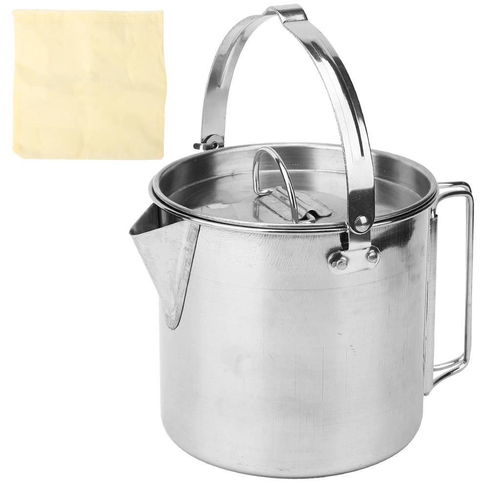 Outdoor Stainless Steel Durable Eco Friendly Portable Water Kettle Multiple Use Coffee Pot