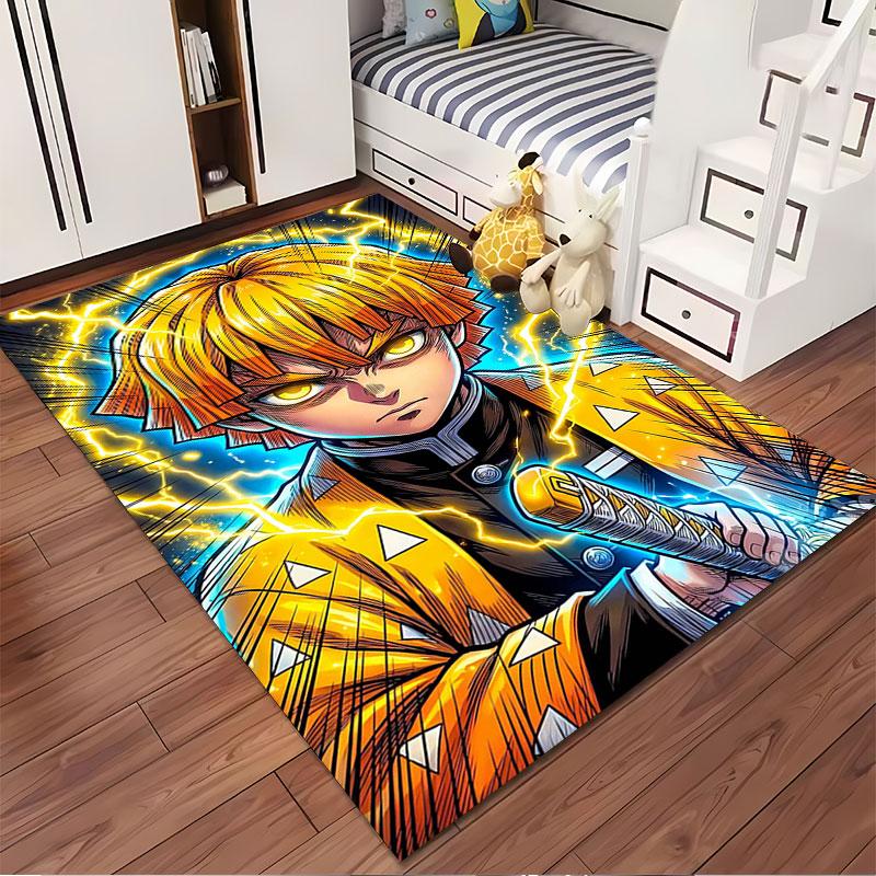 Anime Lightning Warrior Carpet suitable as a non-slip mat for the living room or bedroom sofa