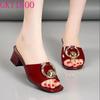 Fashion GKTINOO Women Shoes Sexy Patent Leather Female Flip-flop Slippers Summer Fashion High Heels Slides For Ladies Comfortable Sandal