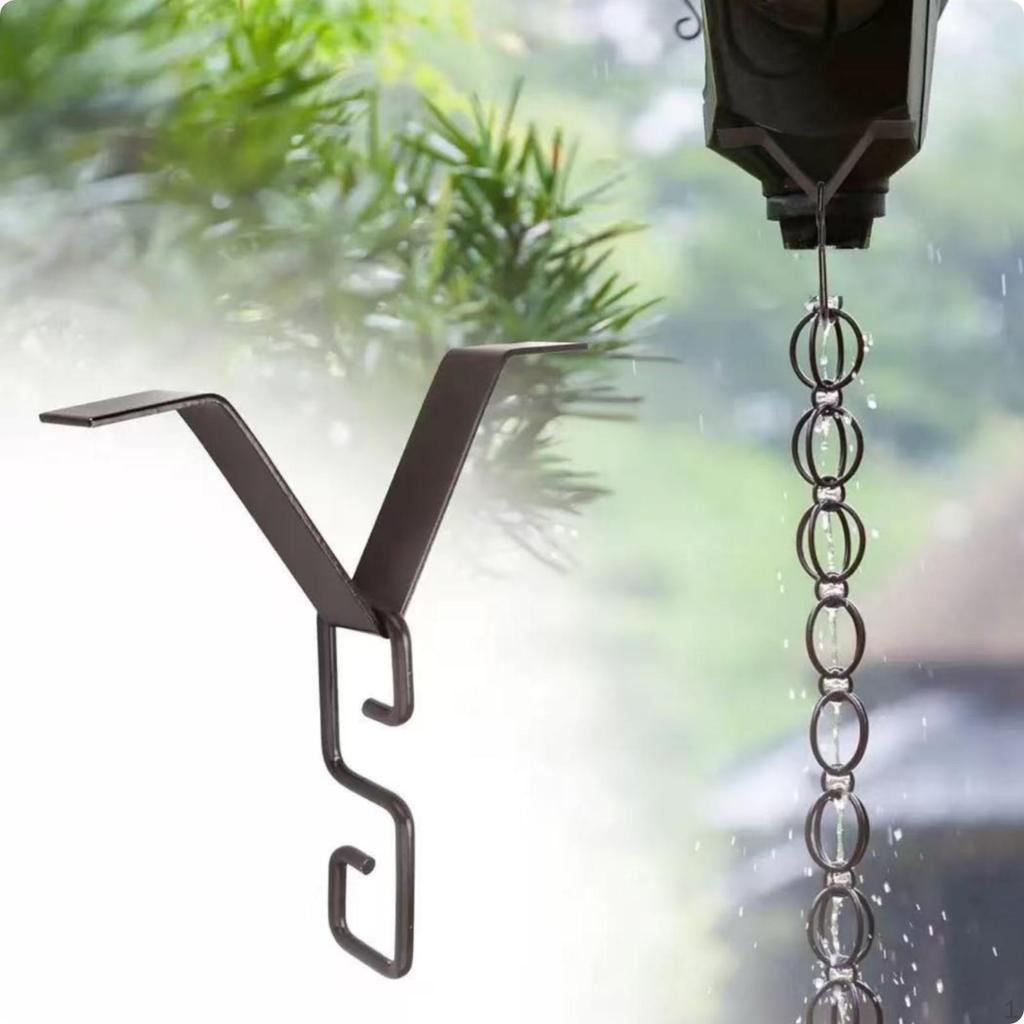 Heavy Duty Rain Chain Holder | Sturdy Iron Construction, RustResistant, Bracket