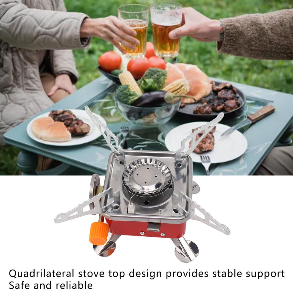 Portable Camping Gas Stove Windproof Metal Mini Folding Gas Stove for Outdoor Camping Home Commercial Use