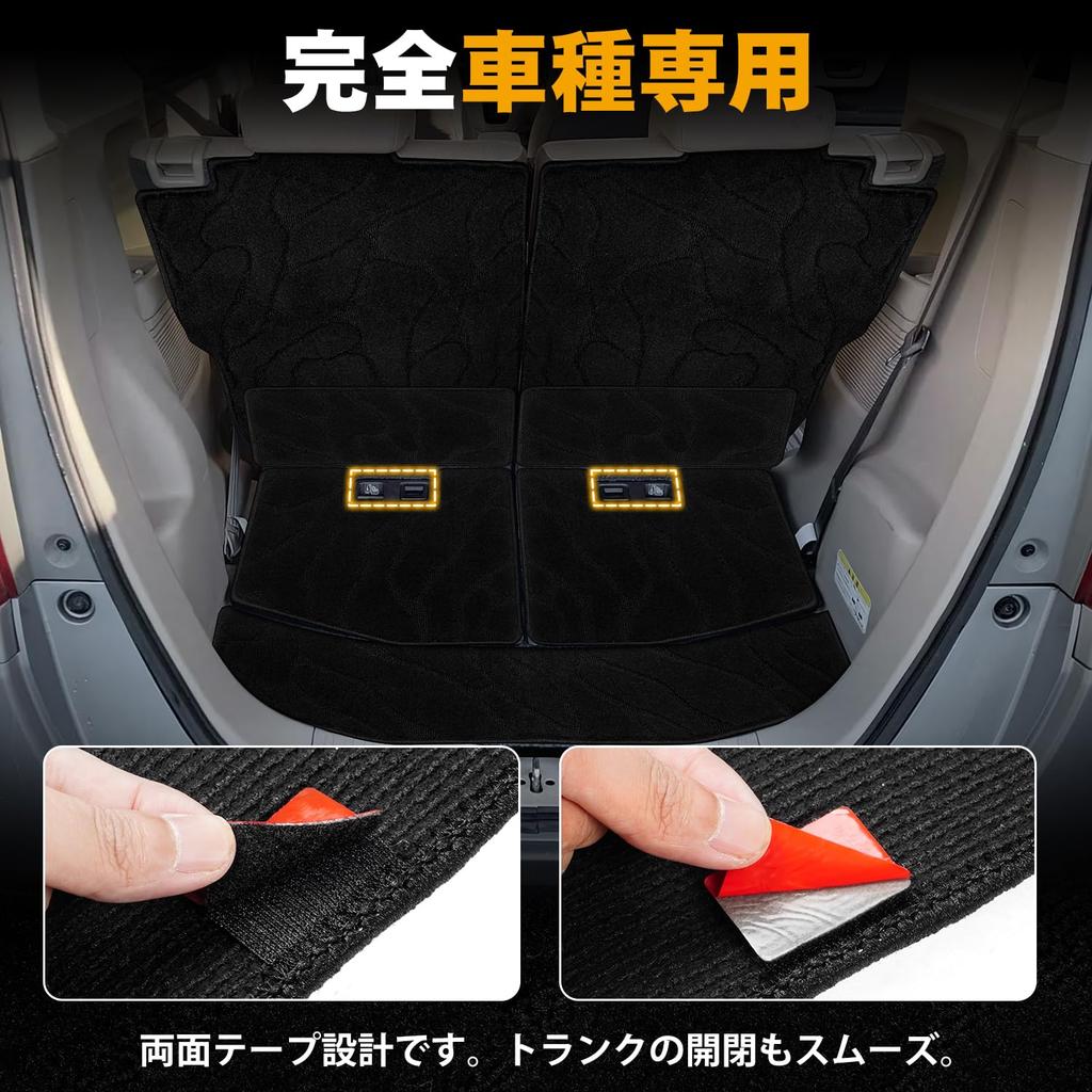 AUTO SPEC Honda Luggage Trunk New NBOX Custom Luggage Room Cargo Car Floor Compatible with 2023 and Interior Easy Protective Wave Pattern Set N-BOX