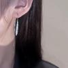 French Silver Diamond Tassel Earrings for Women - Elegant High-End Fashion Jewelry