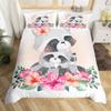 Lovely Baby Elephant Flowers Duvet Cover Set Cute Cartoon Animals Bedding Set Giraffe Quilt Cover Twin Full For Girls Boys Gift