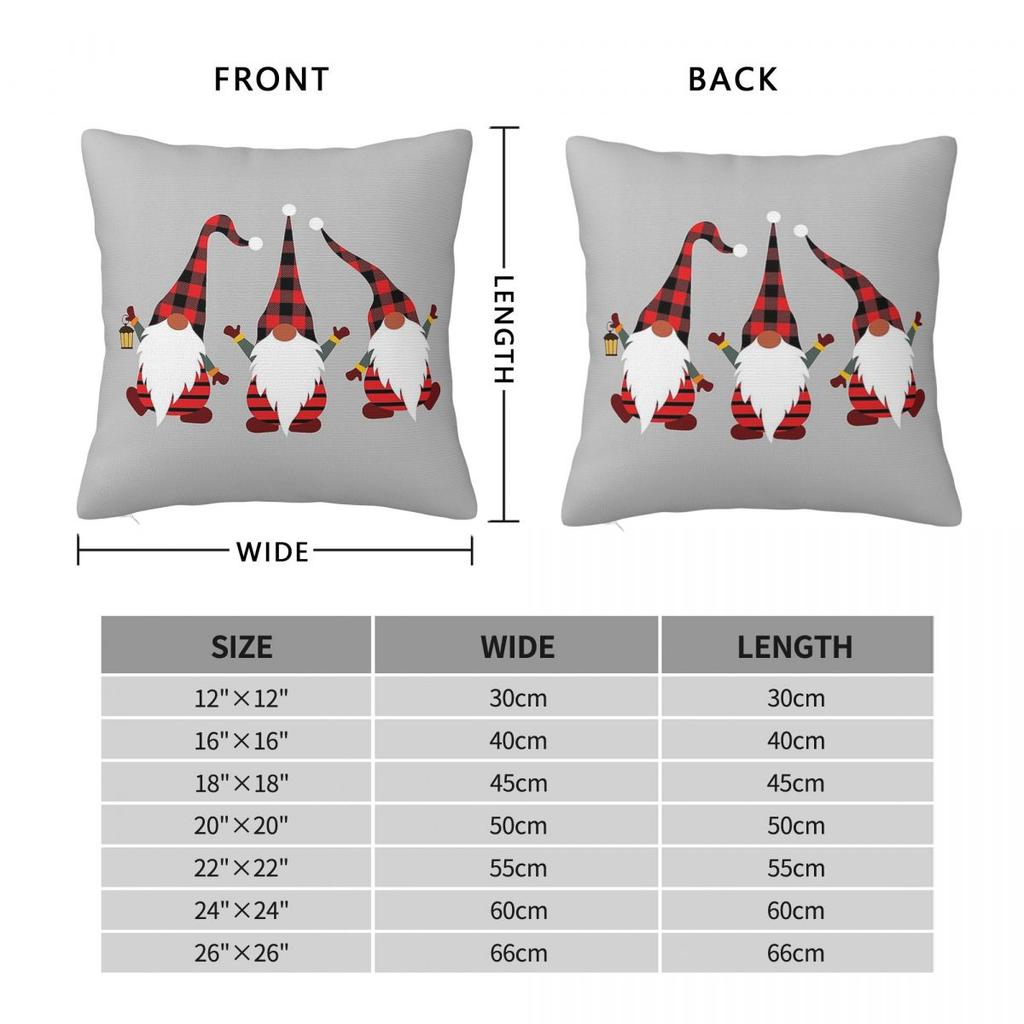 Merry Christmas Gnomes Pillowcase Printing Polyester Cushion Cover Decoration Throw Pillow Case Cover Home Zipper 18''