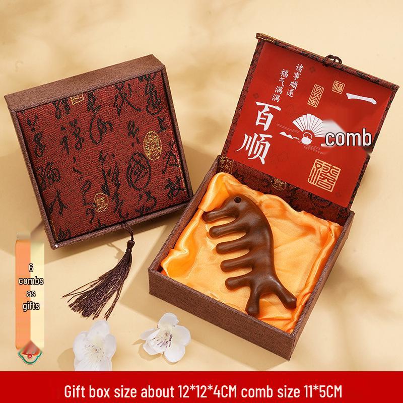 

**Chinese Sandalwood Massage Comb Gift Box for New Year**