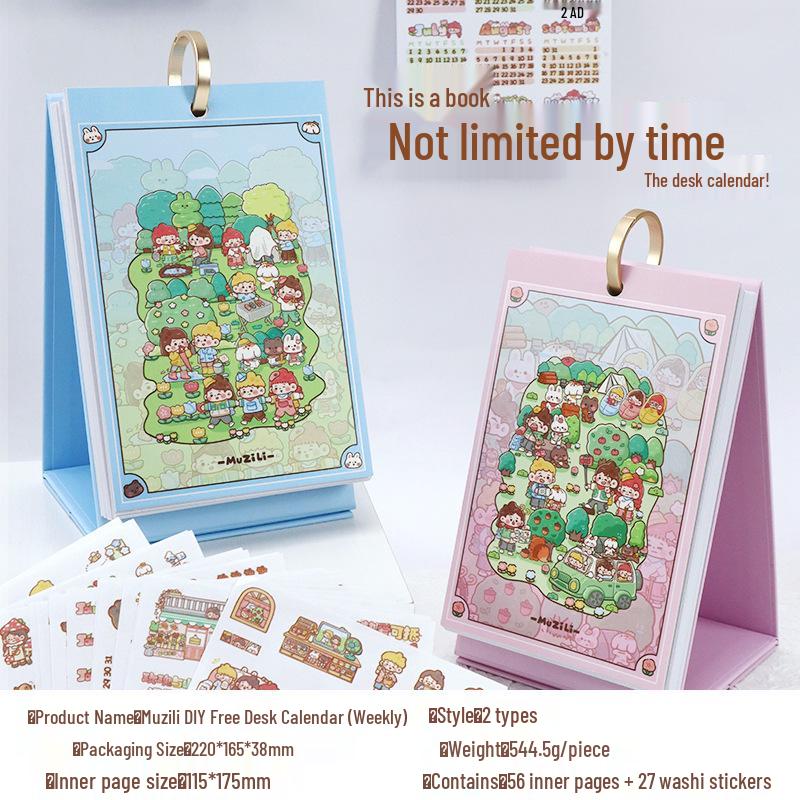 Muzili DIY Weekly Desktop Calendar Notebook Ornament