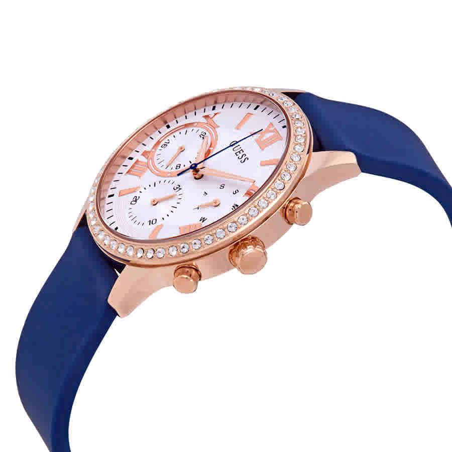 Guess Three-Hand Blue Silicone Strap Women's Quartz Watch - W1135L3