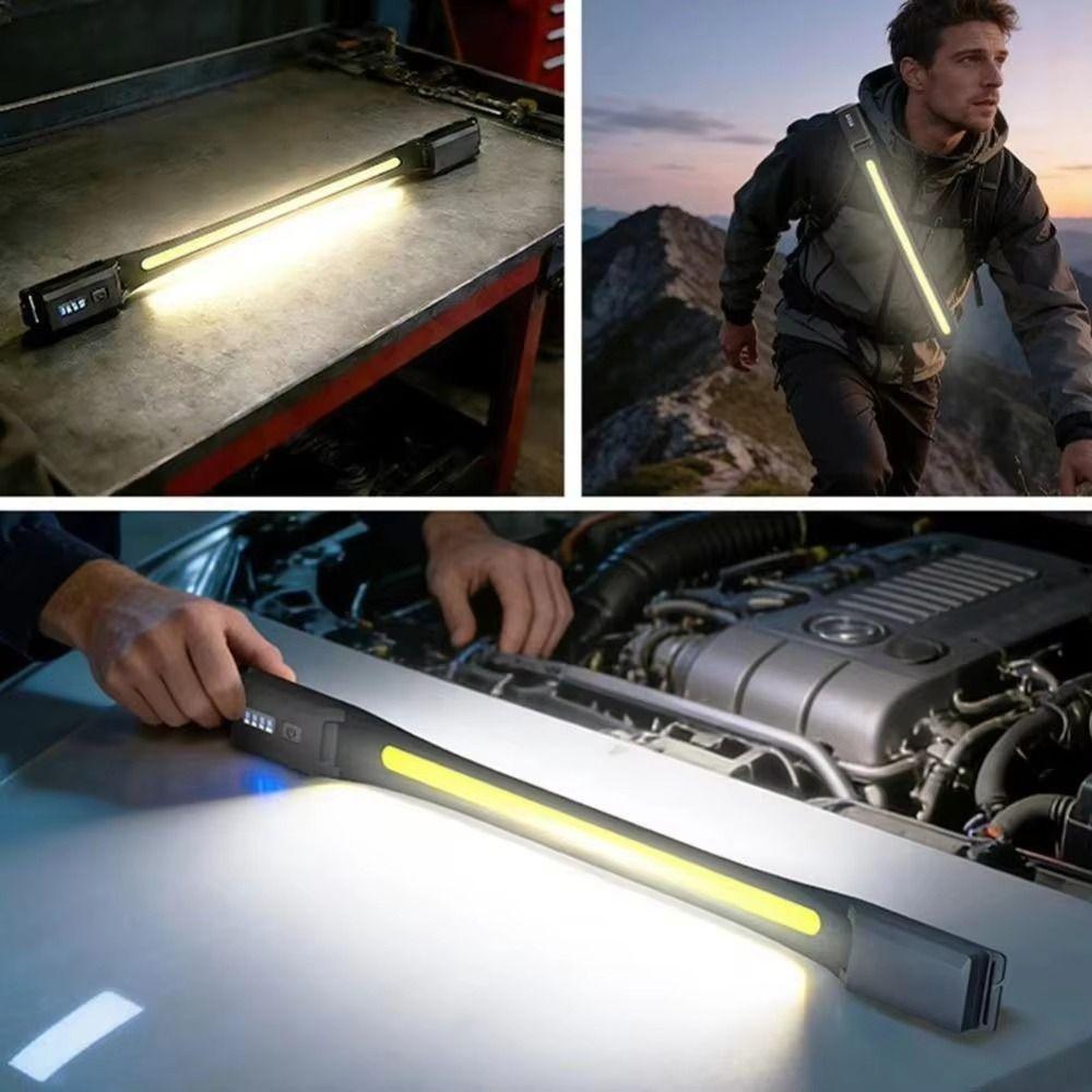 USB Rechargeable Work Light Strong LED Handheld Floodlight LED COB Torch for 4000 mAh Outdoor Use