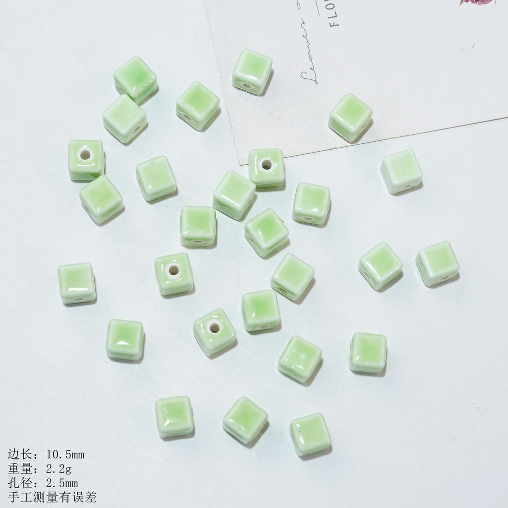 10Mm large square loose bead accessories ceramic necklace bracelet beaded material handmade creative DIY