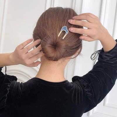 2Pcs Hair Fork French Twist Hairstyles U-shaped Hair Clip Durable Shell Hair Stick Versatile Hair Accessory