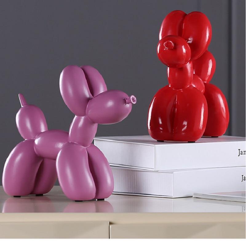 Resin Balloon Dog Crafts Sculpture Creative Gifts Modern Simple Home Decorations Statues 8 Colors