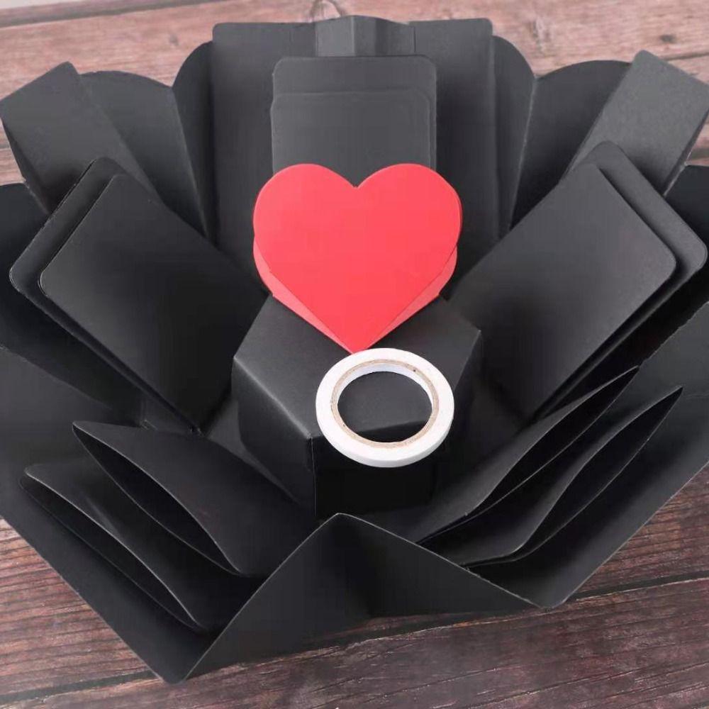 Handmade Love Heart Explosion Box Self-adhesion DIY Handmade Photo Album Anniversary Gift