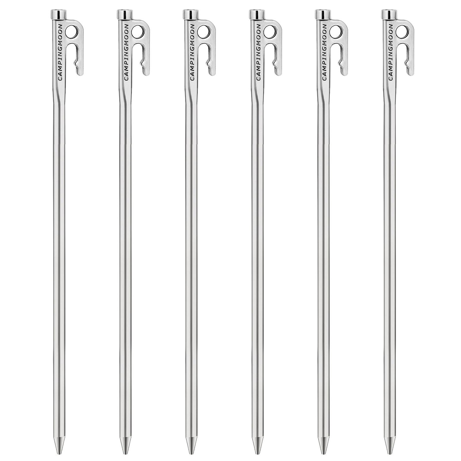 

Сверхмощные стальные колышки для палатки с крючком и отверстием для навеса для походной палатки на открытом воздухе 6Pcs 35cm