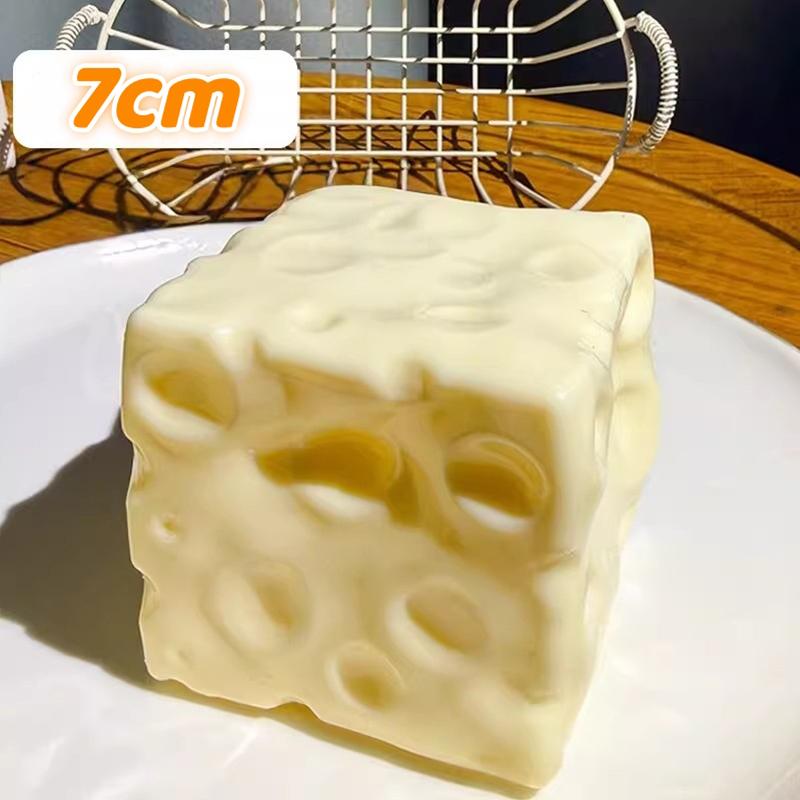 Jumbo Cheese Cube Stress Ball Squeeze Toys Big Cheese Shapeable Non-Bounce Fidget Squeeze Toy Asmr Sensory Anti-Stress Gift