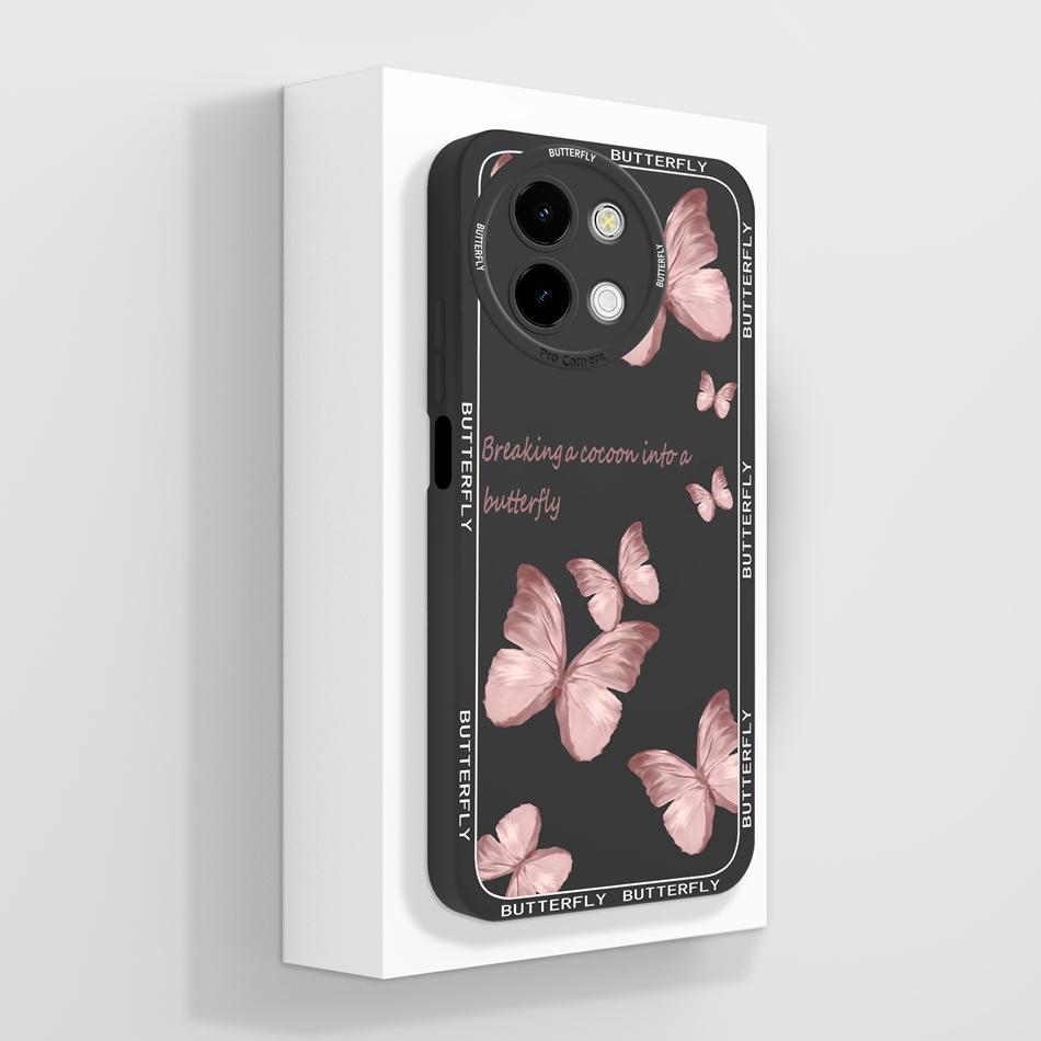Case For Vivo Y38 Y58 T3X Y200i Y200T 5G Cute Panda Funda Soft Liquid Silicone Camera Protection Back Cover Shockproof Bumper