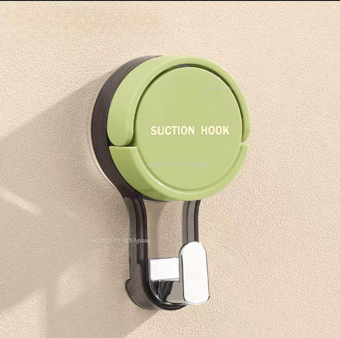 

Vacuum Suction Hook Traceless No-Drilling Strong Hold Reusable Waterproof for Bathroom Kitchen Office Door Back Toilet Area 1PCS зелений