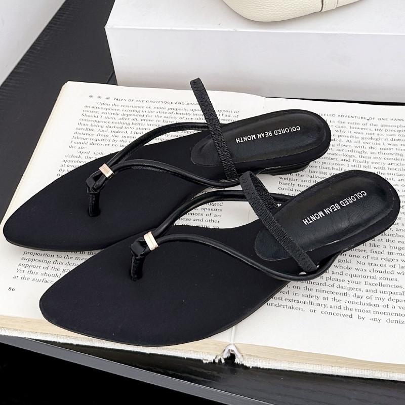 Fashion Pointed Toe Open Toe Comfortable Women Flip Flops Narrow Strap Clamp The Foot Roman Sandals Summer Fashion Vacation Beach Shoes