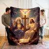 Holy Spirit Cross and Sacred Book Print Blanket Warm Soft Fluffy Kids Adult Sofa Bed Throw Blanket Outdoor Travel Camping RV
