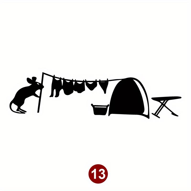 Lovely Mouse Black Car Decals Auto Window Bumper Body Removable Vinyl Decals Animal Auto Accessories Water-Repellent Ornament