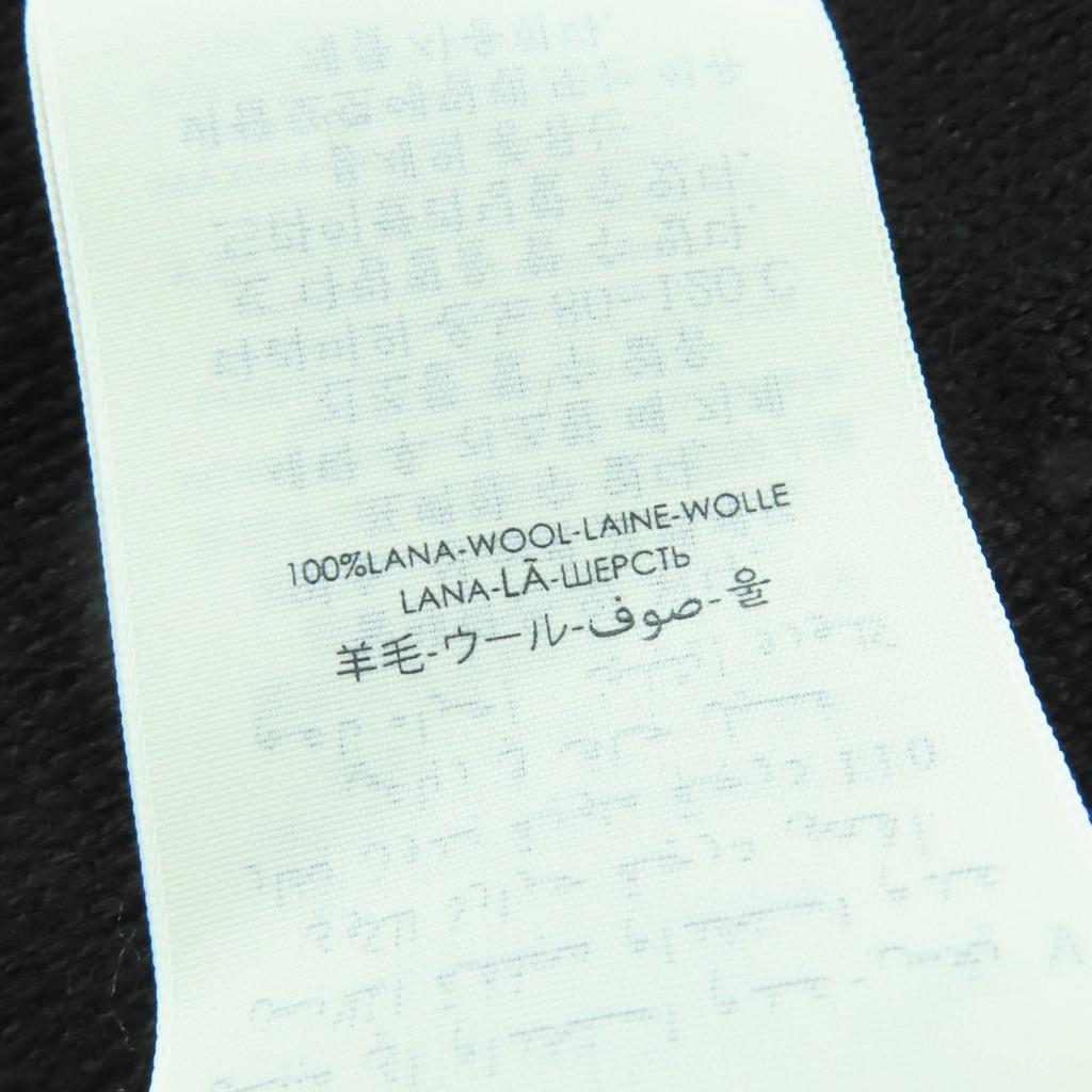 Great GUCCI Stall Large scarf with logo and fringe black wool Women 599437 Used