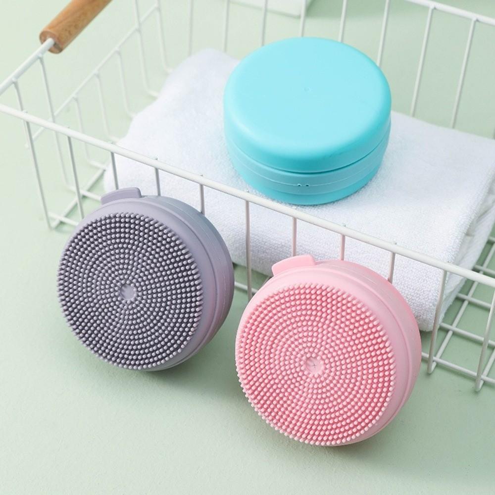 Hanging Rope Silicone Bathing Brush Massage Body Scrub Soap Box Shower Head Scrubber  Household