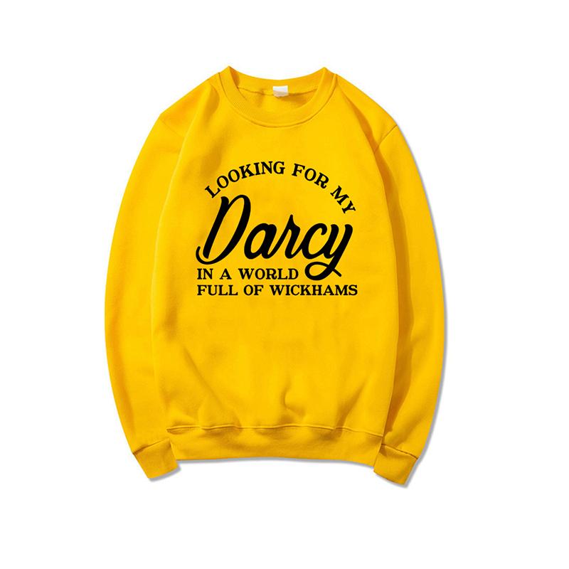 Толстовка В поисках моей Дарси Толстовка с капюшоном для фанатов Джейн Остин Пуловеры Толстовка Гордость и предубеждение в мире полном Уикхэмса Топ 3XL жёлтый 1500₽