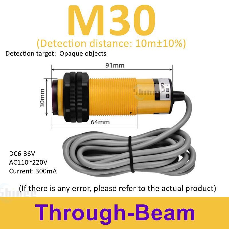 1PCS E3F-DS30C4 Proximity Switch Photoelectric Sensor Switch NPN PNP DC6-36V 30cm Detection Range Adjustable Diffuse Reflection