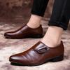 2025 New Men's Low Top Leather Shoes Handmade Leather Casual Men's Shoes Brand Design Trendy Brown Men's Ball Wedding Shoes Men
