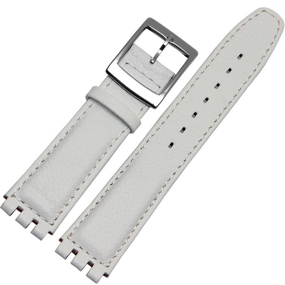 Часы Chocoman Swatch из натуральной кожи, водонепроницаемые, 3 пружинные шпильки и ремешок, ширина браслета 17 мм/19 мм, [Включает шпильки, инструмент для снятия, коробку]
