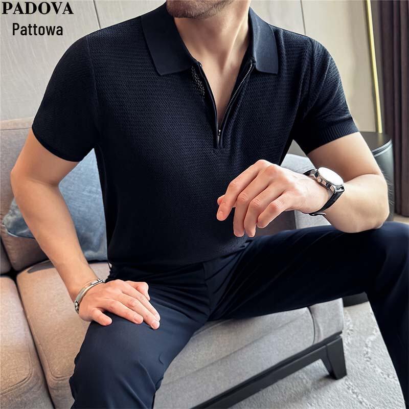 Patova Men s Summer Knit Half-Zip Polo Shirt 3XL
