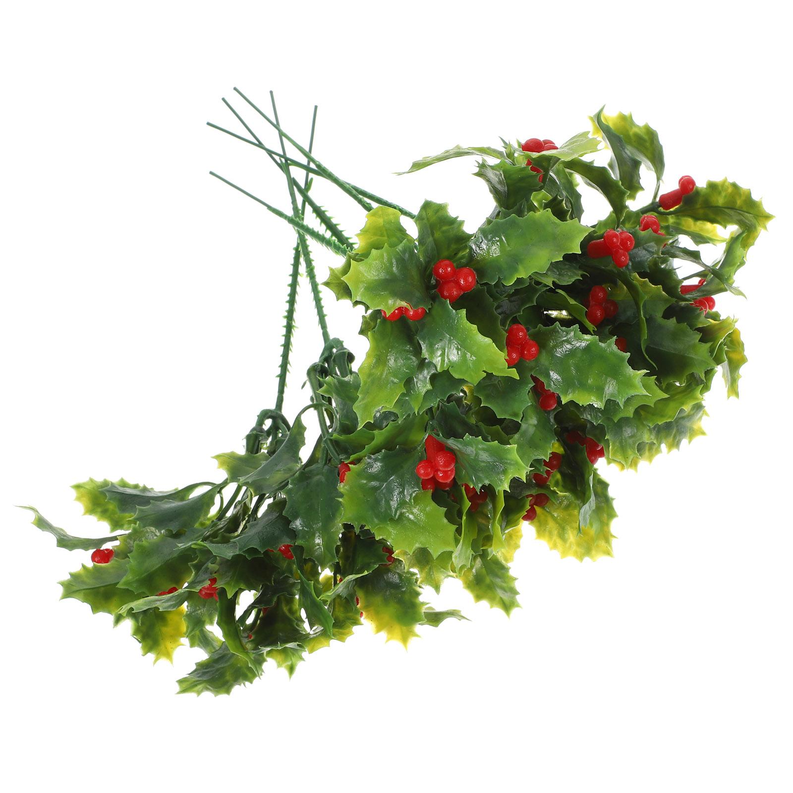 

12pcs Simulation Christmas Berry Bouquet Artificial Flowers For Home Wedding Party Decor Plastic Flower Arrangement Decorative зелений